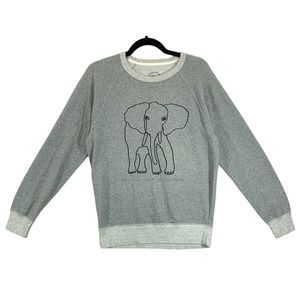 J. Crew Garments For Good Women's Gray Elephant Graphic Sweatshirt S